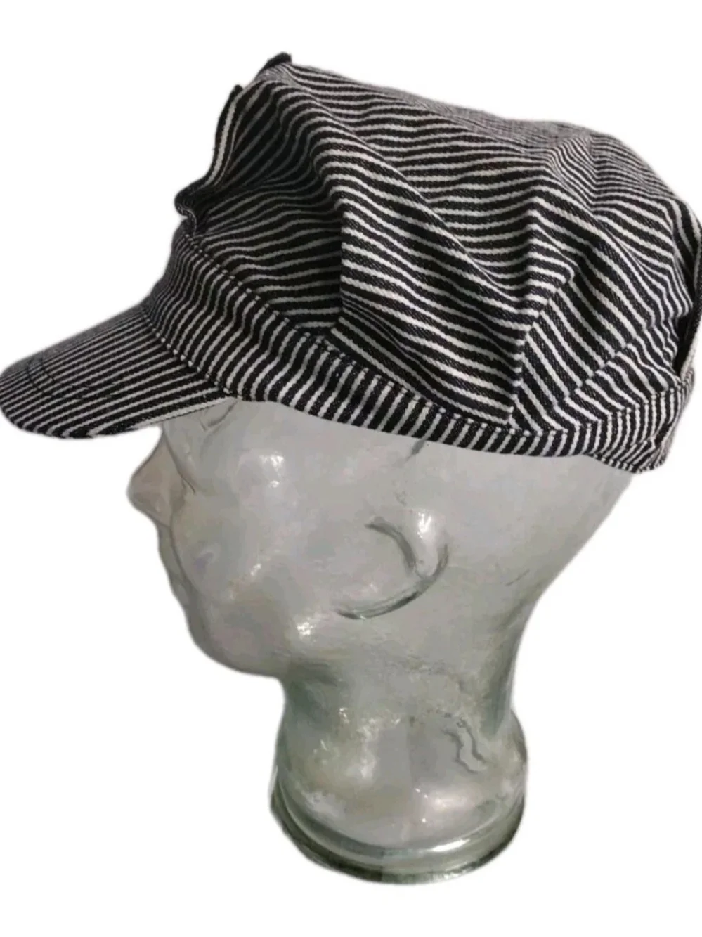 Engineer Stripe Kids Cap - Black & White